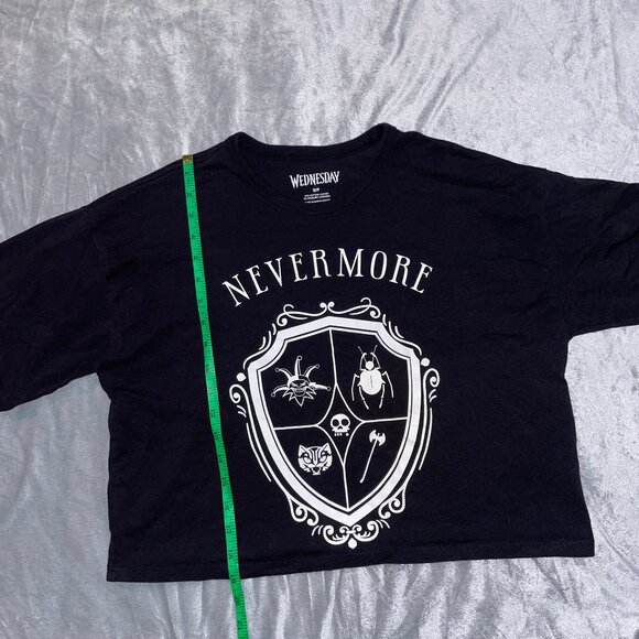 🎉 Bundle Deal: 4 for $20! 🎉 Wednesday Addams Nevermore cropped tee S - Picture 6 of 6